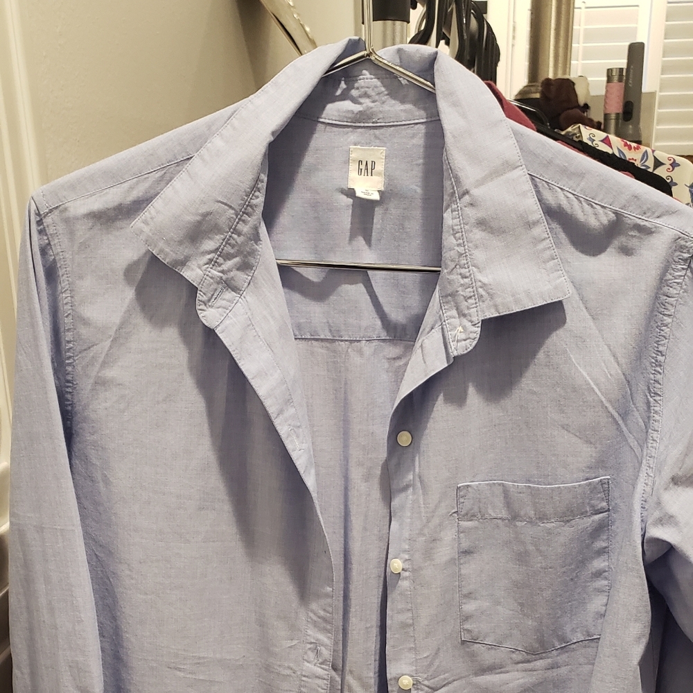 Long sleeve button blue